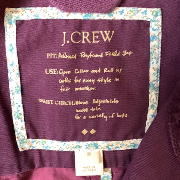 J Crew Factory Dark Burgundy Relaxed Boyfriend Field Jacket - Picture 10 of 14